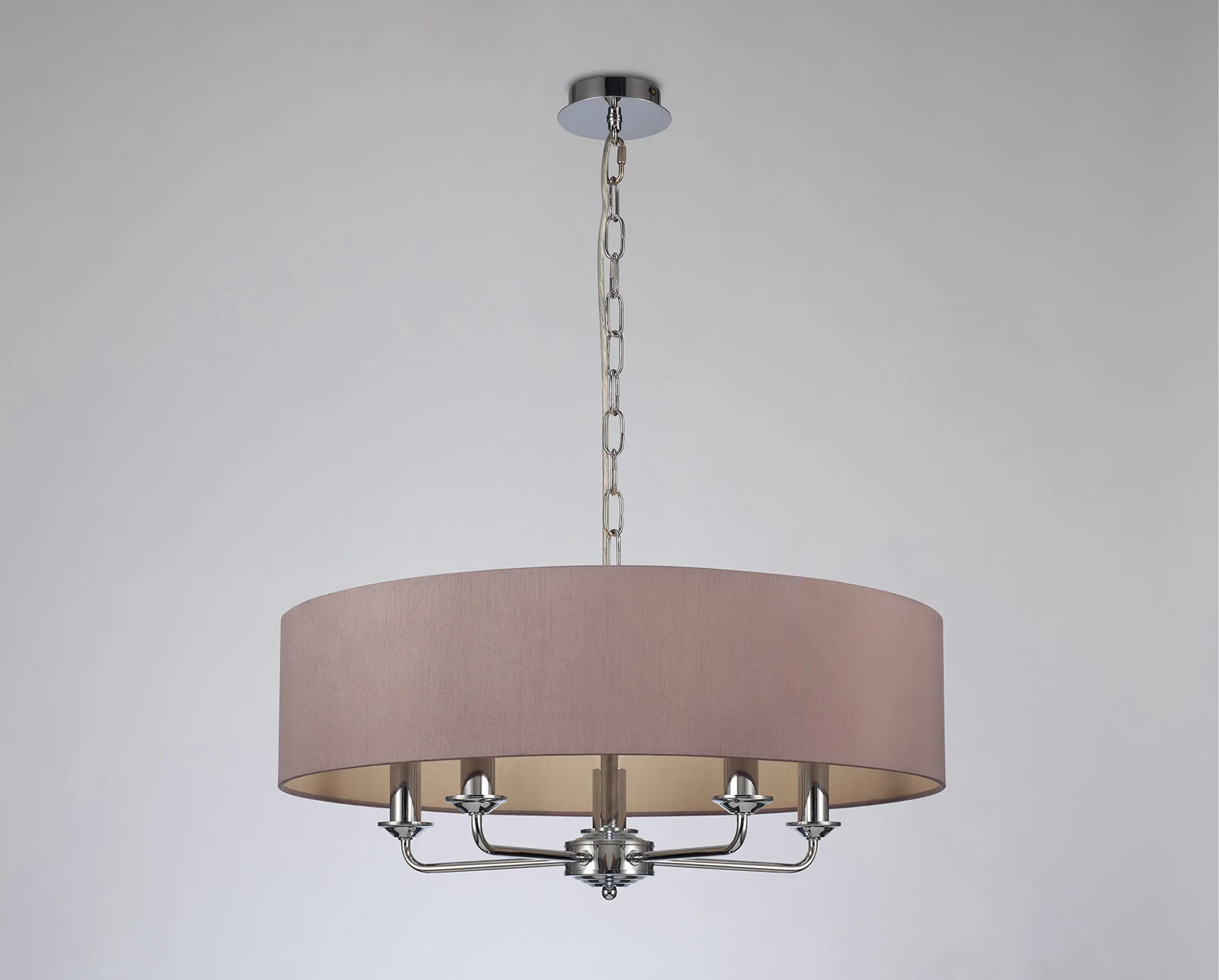 Banyan 60cm 5 Light Pendant Polished Chrome; Taupe/Halo Gold DK0017  Deco Banyan CH TA